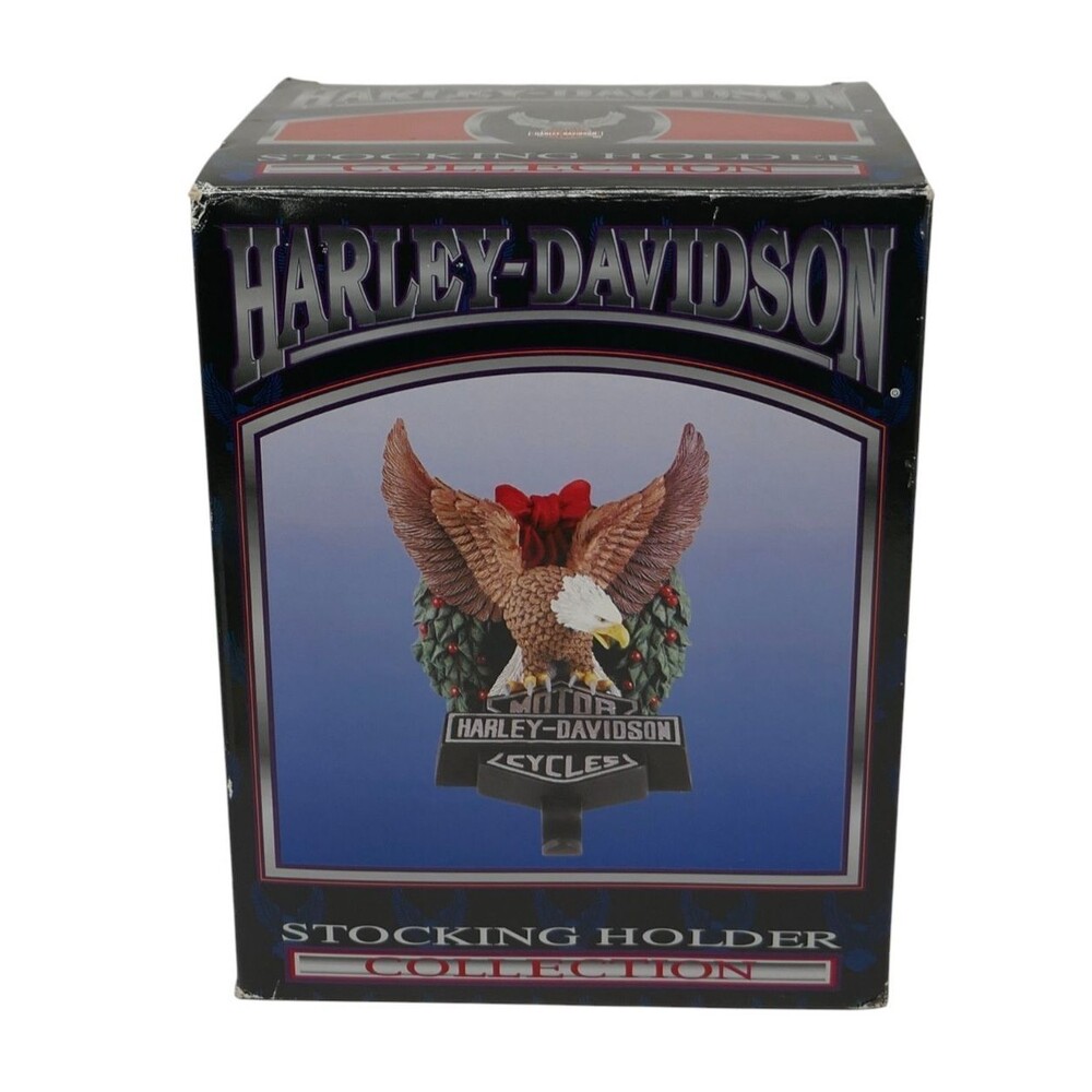 Harley Davidson Motorcycles 1999 Christmas Bald Eagle Wreath Stocking Holder